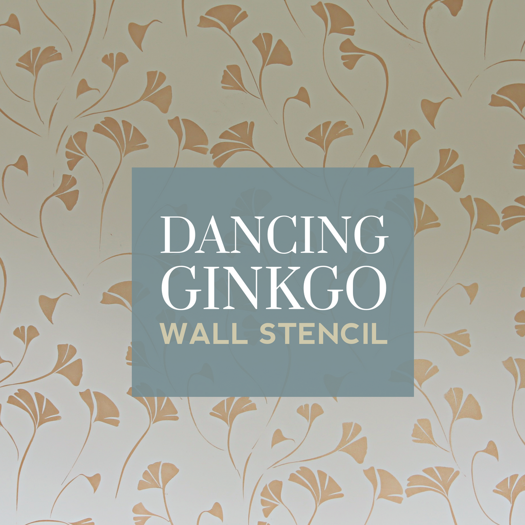How to stencil a wall with a Ginkgo pattern