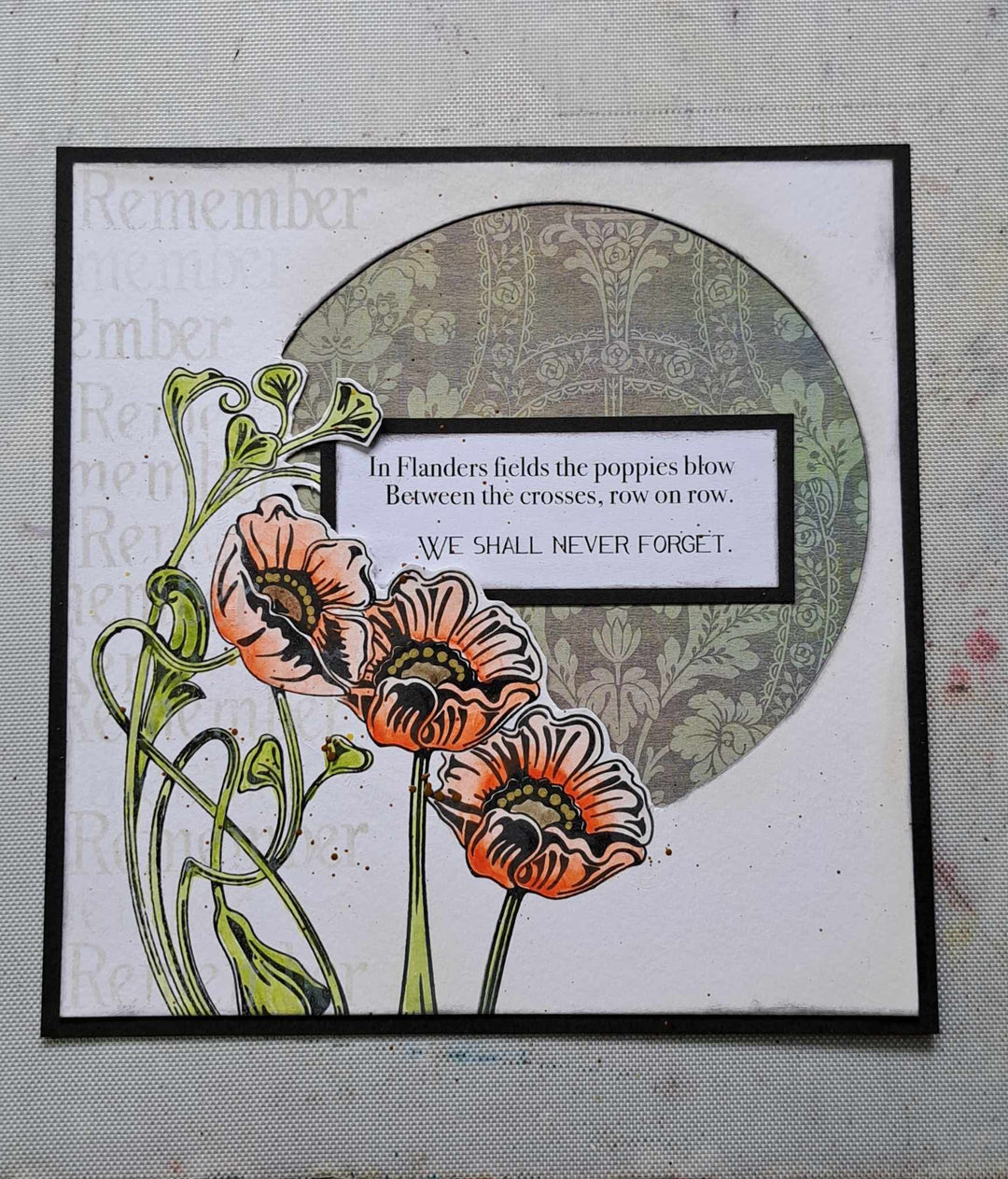 Art Nouvea Poppies – Photopolymer Stamp A5