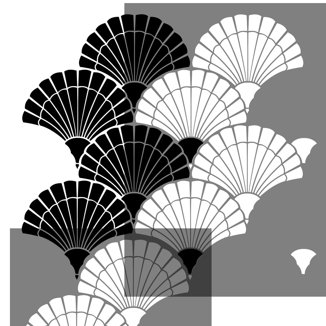 Stencilup.co.uk - fluted fans art deco stencil