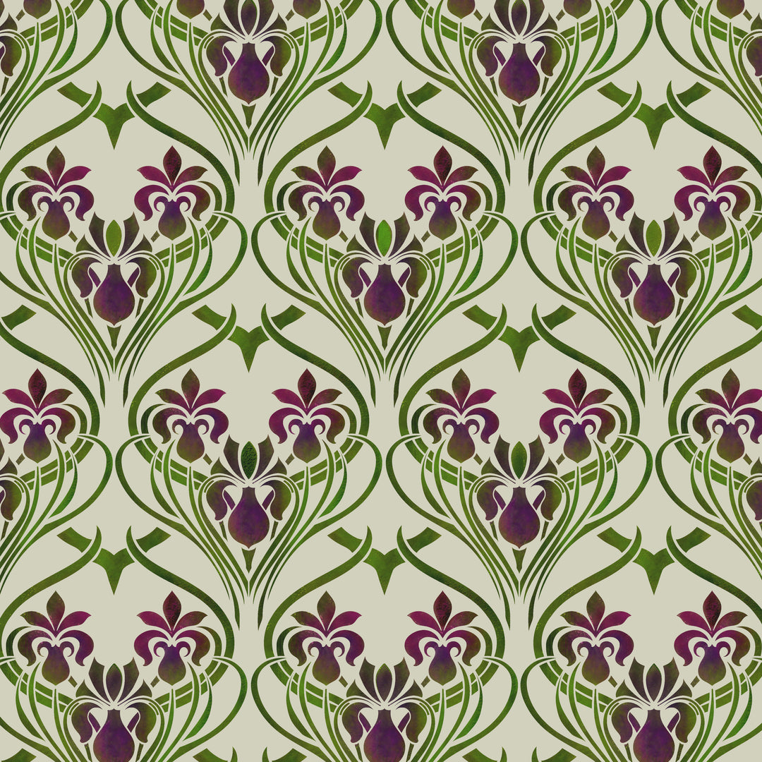 REPEATING IRIS STENCIL C394
