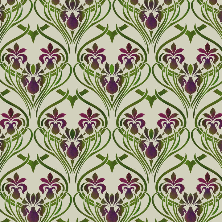 REPEATING IRIS STENCIL C394