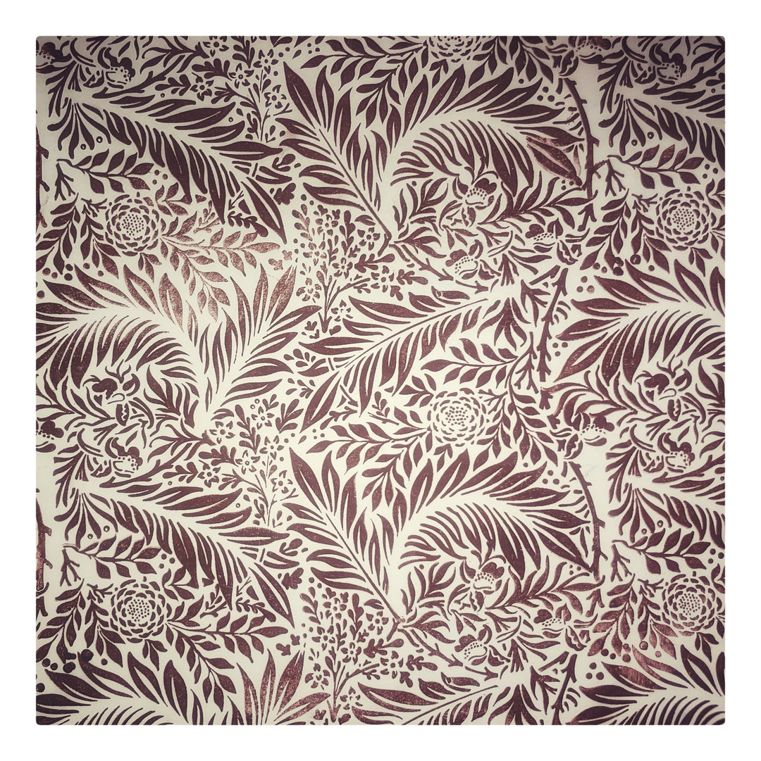 William Morris Larkspur Repeating Stamp – Photopolymer Stamp for Seamless Arts & Crafts Patterns