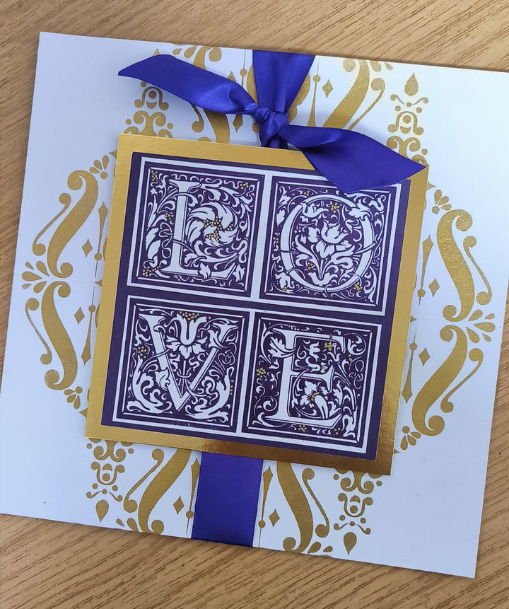 William Morris Inspired Cloister Letter stamp and stencil set plus Arts & Crafts style letter set