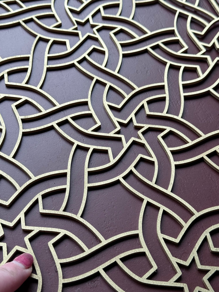 Woven Stars - Moroccan inspired wooden inlay / onlay