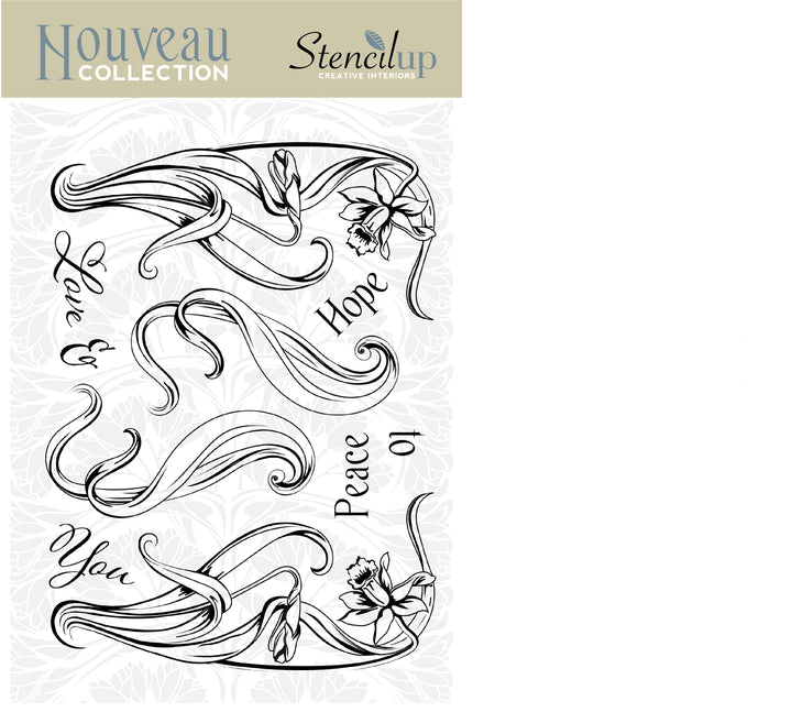 Art Nouveau Daffodil – Photopolymer Stamp A5