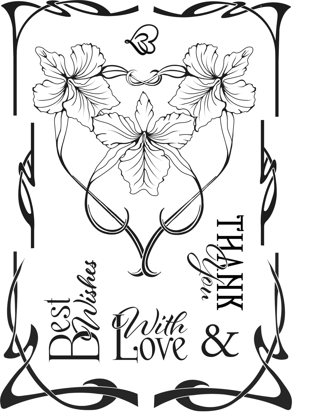 Art Nouveau Iris – Photopolymer Stamp A5