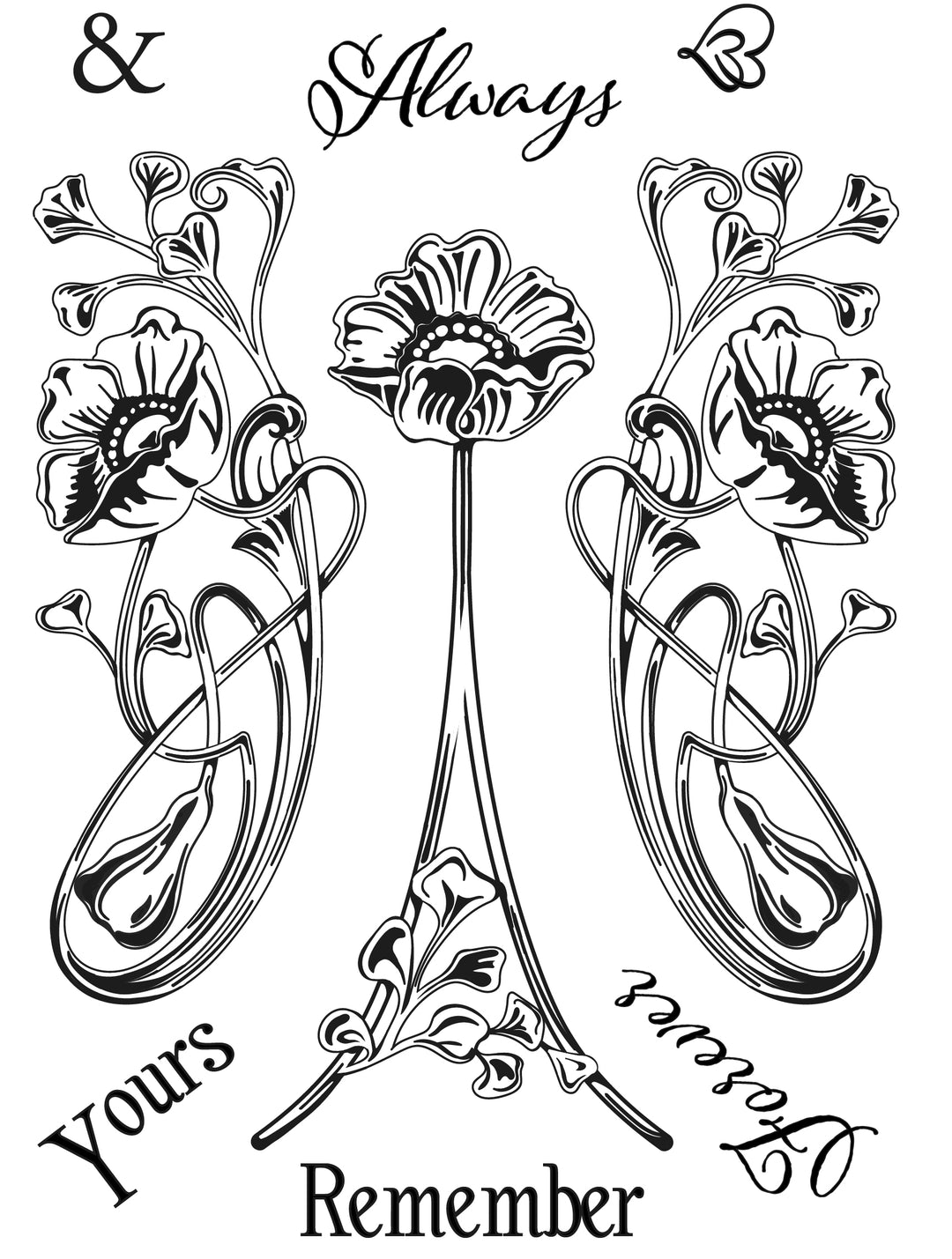 Art Nouvea Poppies – Photopolymer Stamp A5