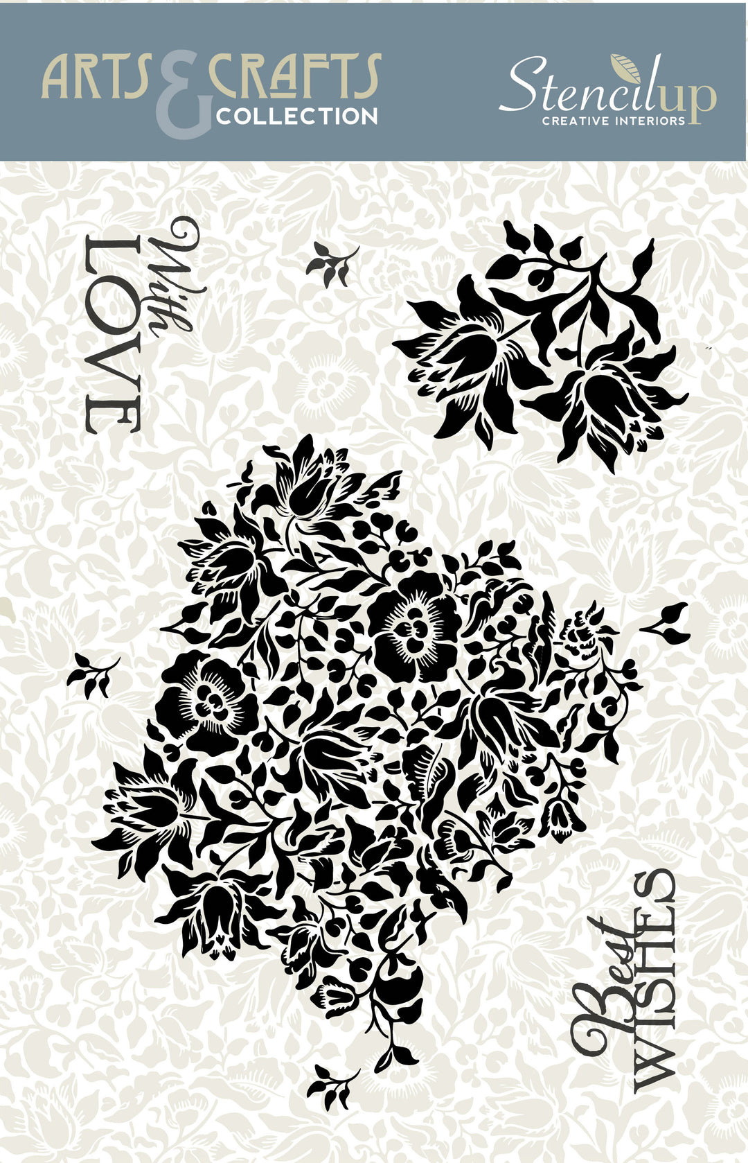 William Morris Inspired Mallow Repeating Stamp – Photopolymer Stamp for Seamless Arts & Crafts Patterns