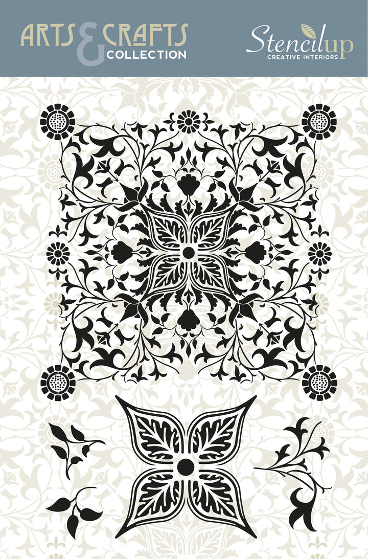 William Morris Net Ceiling Repeating Stamp – Photopolymer Stamp for Seamless Arts & Crafts Patterns
