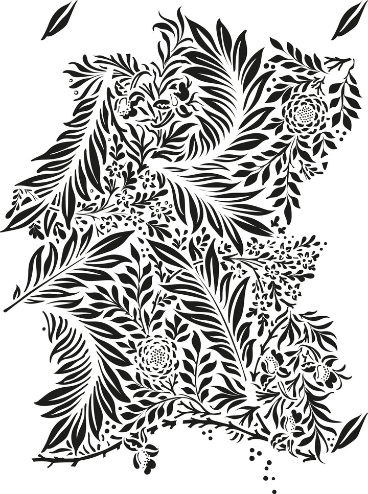 William Morris Larkspur Repeating Stamp – Photopolymer Stamp for Seamless Arts & Crafts Patterns