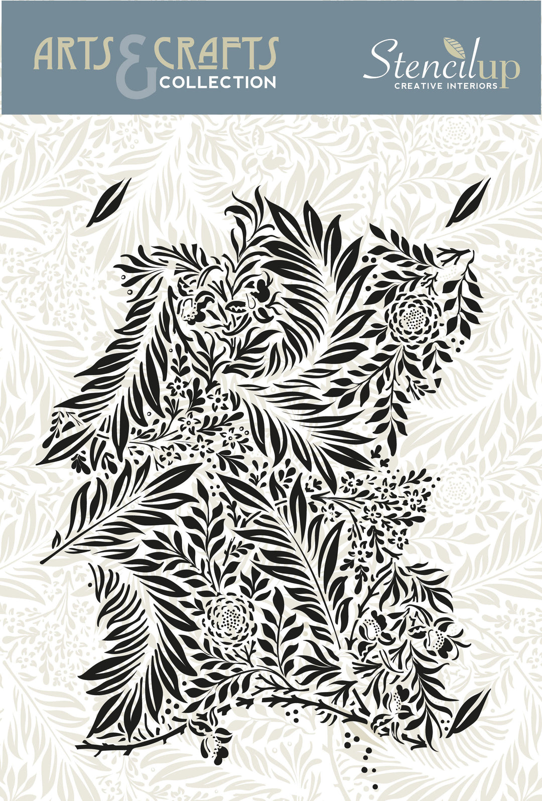 William Morris Larkspur Repeating Stamp – Photopolymer Stamp for Seamless Arts & Crafts Patterns