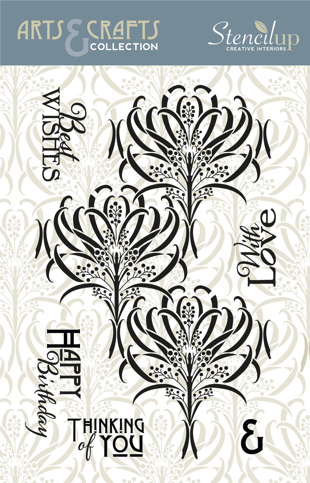 Voysey Callum Repeating Stamp – Photopolymer Stamp for Seamless Arts & Crafts Patterns
