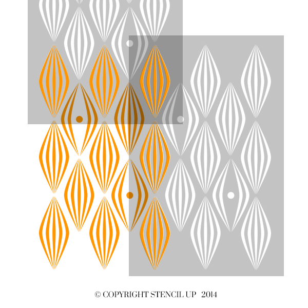 RETRO BALLOONS (SPOT) Wall Stencil - Stencil Up