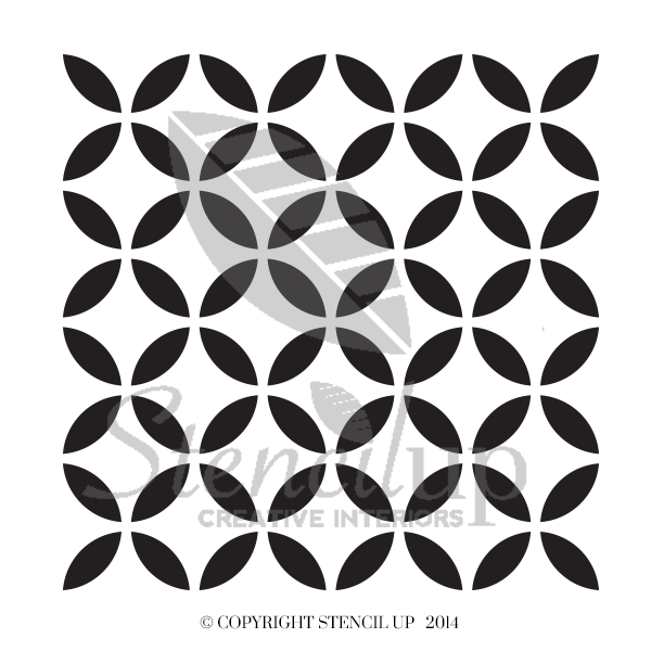 ELLIPSED CIRCLES Wall Stencil - Stencil Up