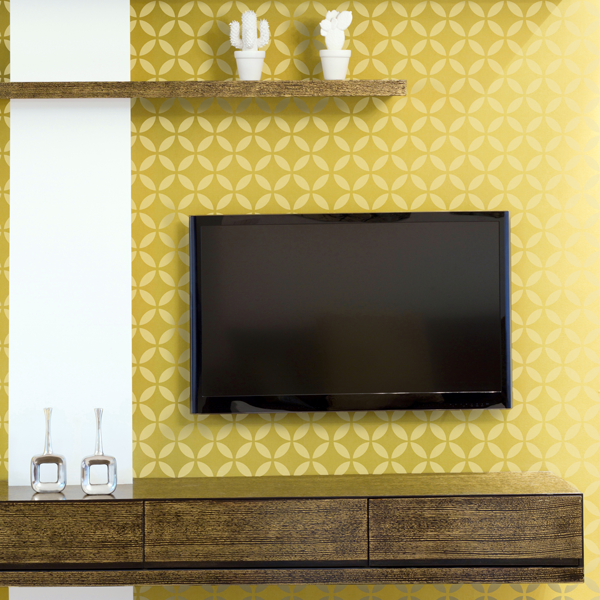 ELLIPSED CIRCLES Wall Stencil - Stencil Up