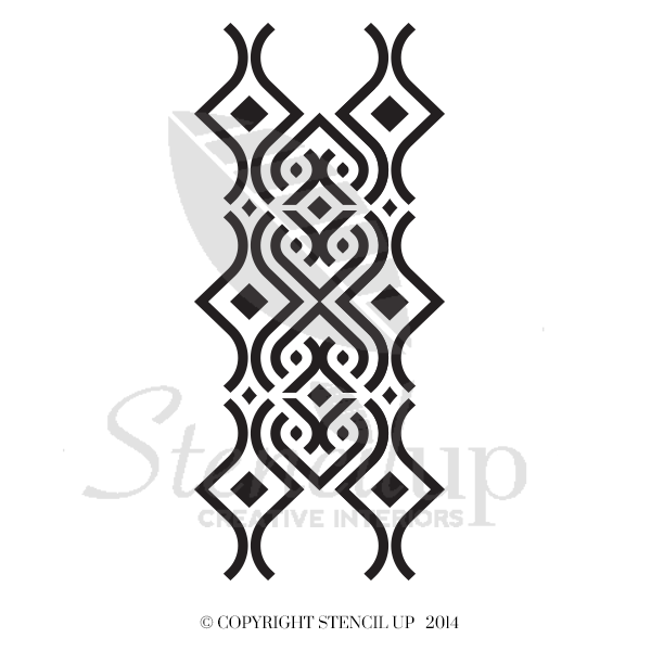 SAFI BORDER Wall Stencil - Stencil Up