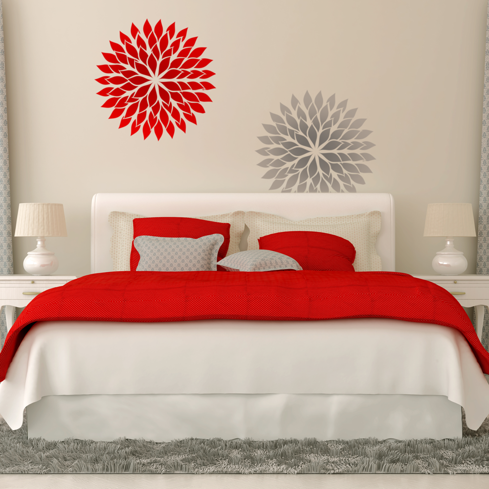 DAHLIA Wall Stencil - Stencil Up