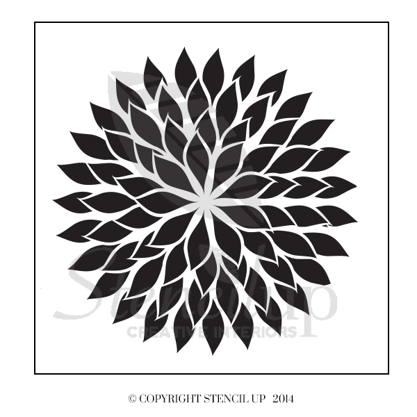 DAHLIA Wall Stencil - Stencil Up