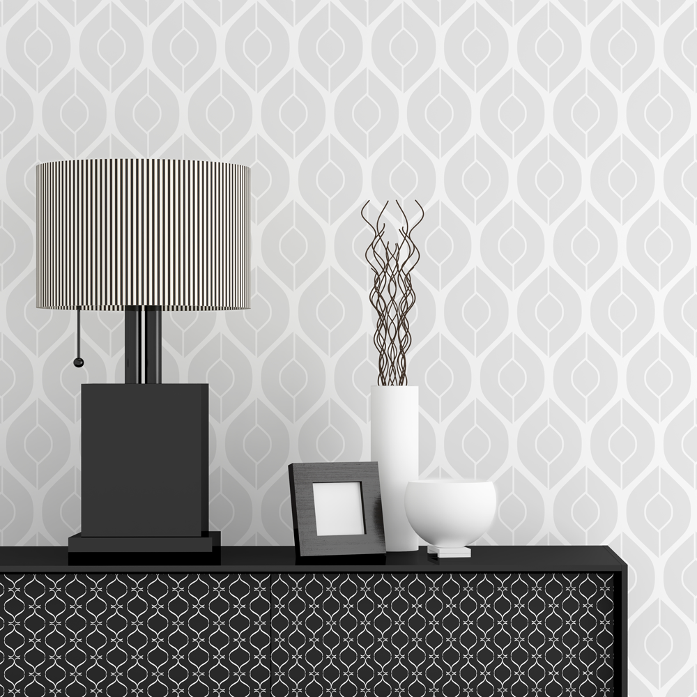 RETRO TULIPS Wall Stencil - Stencil Up