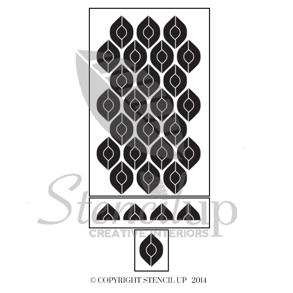 RETRO TULIPS Wall Stencil - Stencil Up