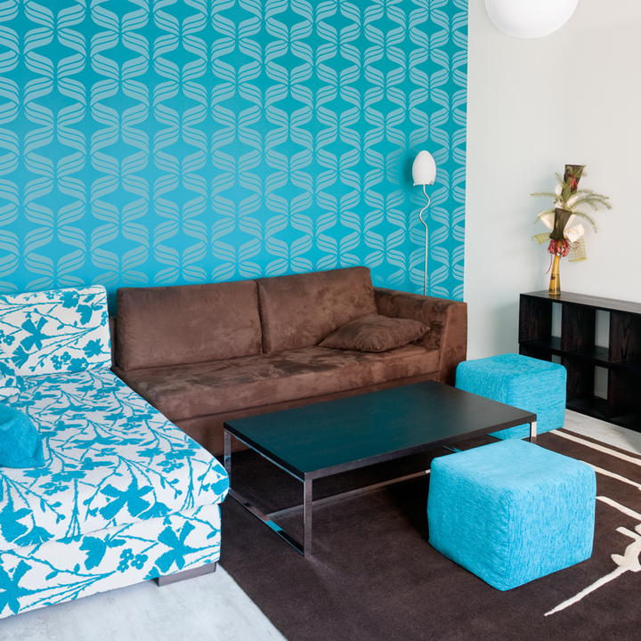 RIBBONS Wall Stencil - Stencil Up