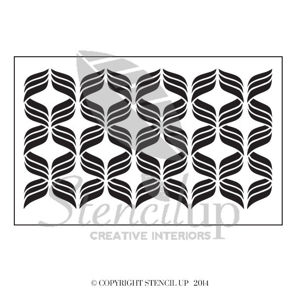 RIBBONS Wall Stencil - Stencil Up