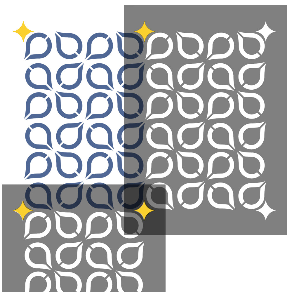 retro drops 2 part wall stencil