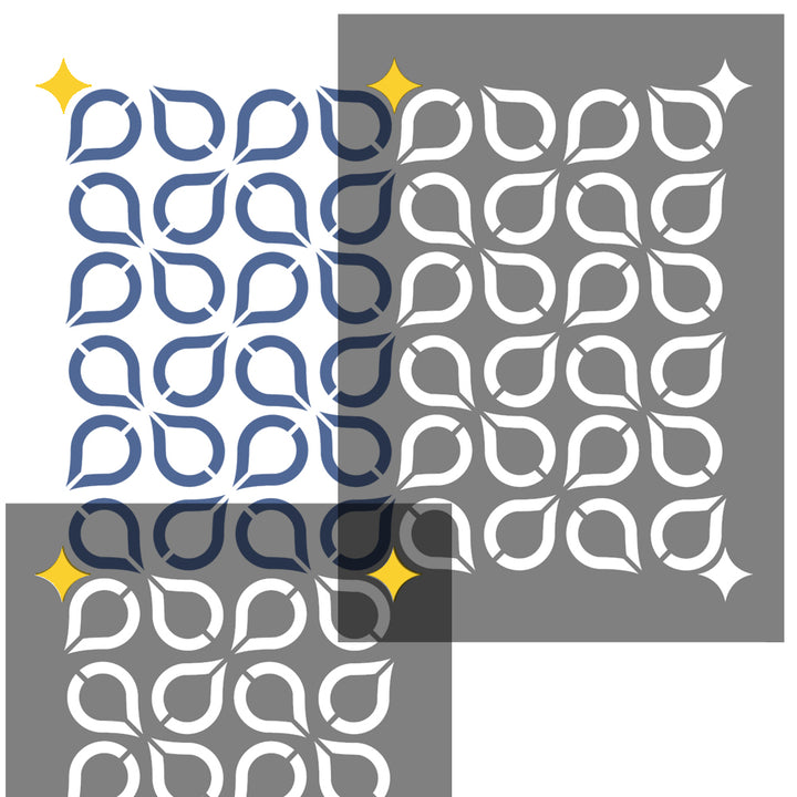 retro drops 2 part wall stencil