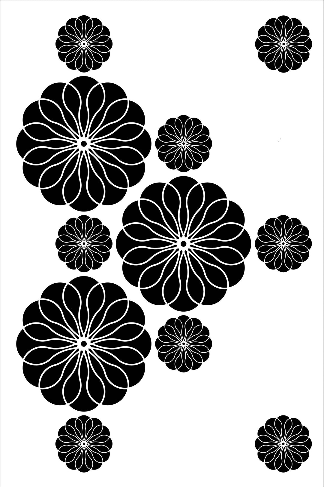 REPEATING FLOWERS Wall Stencil - Stencil Up