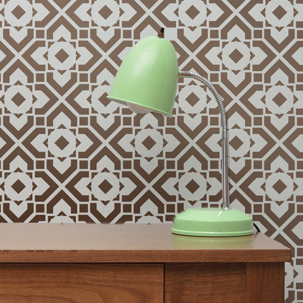 DIAMOND LATTICE Wall Stencil - Stencil Up