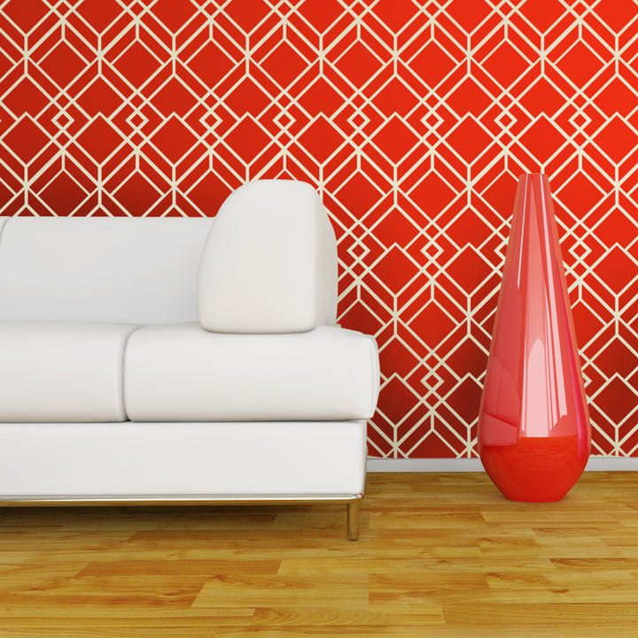 DECO LATTICE Wall Stencil - Stencil Up