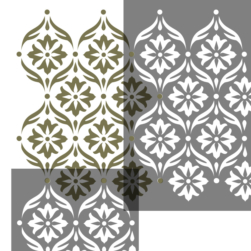 SIMPLE DAMASK Wall Stencil - Stencil Up