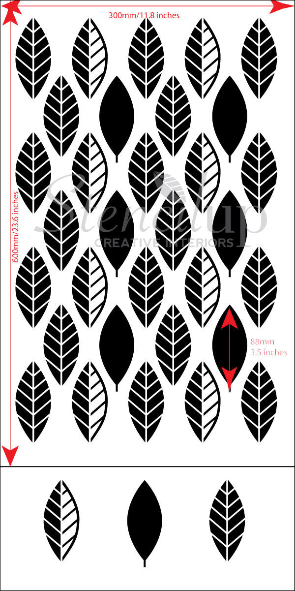 LEAF REPEAT Wall Stencil - Stencil Up