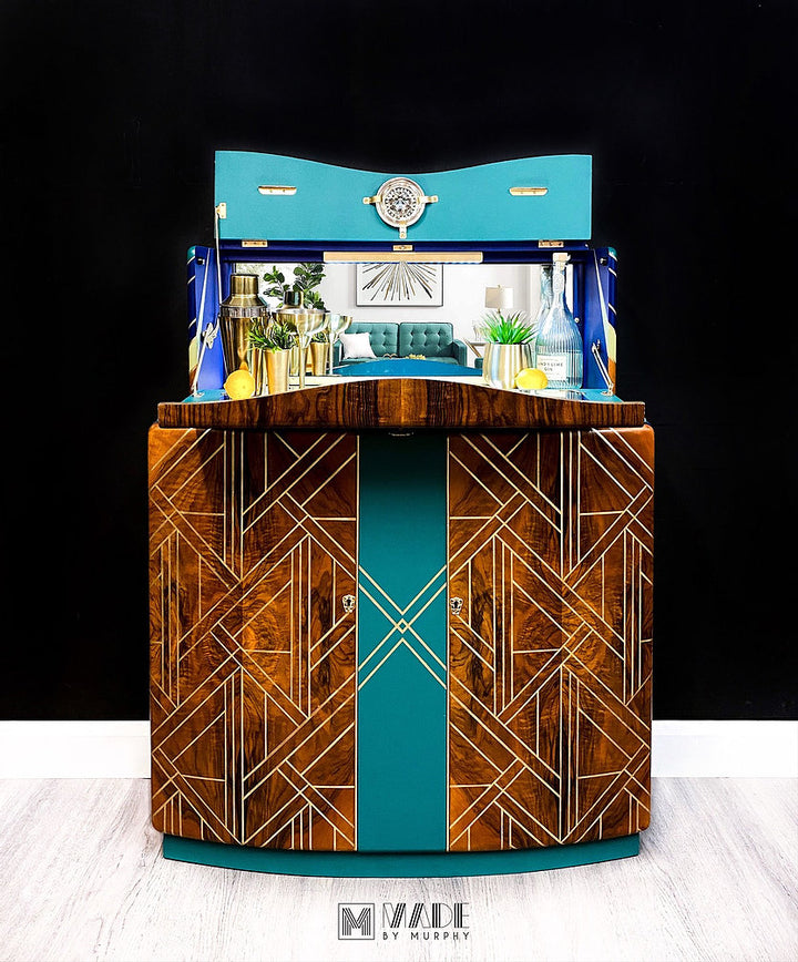 Geo Lattice Art deco stencil for painting furniture