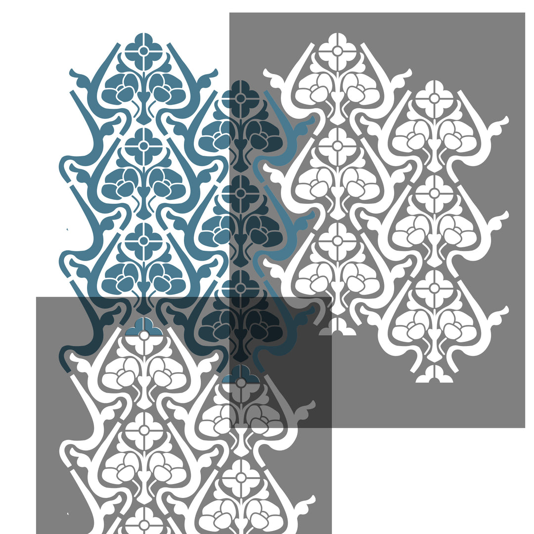 Rambla gothic repeating stencil for painting - stencil.co.uk