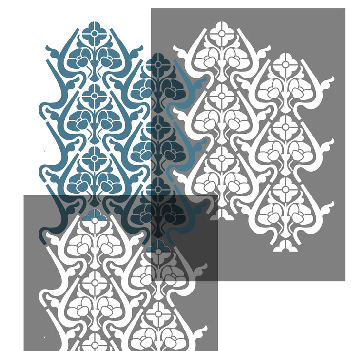Rambla gothic repeating stencil for painting - stencil.co.uk