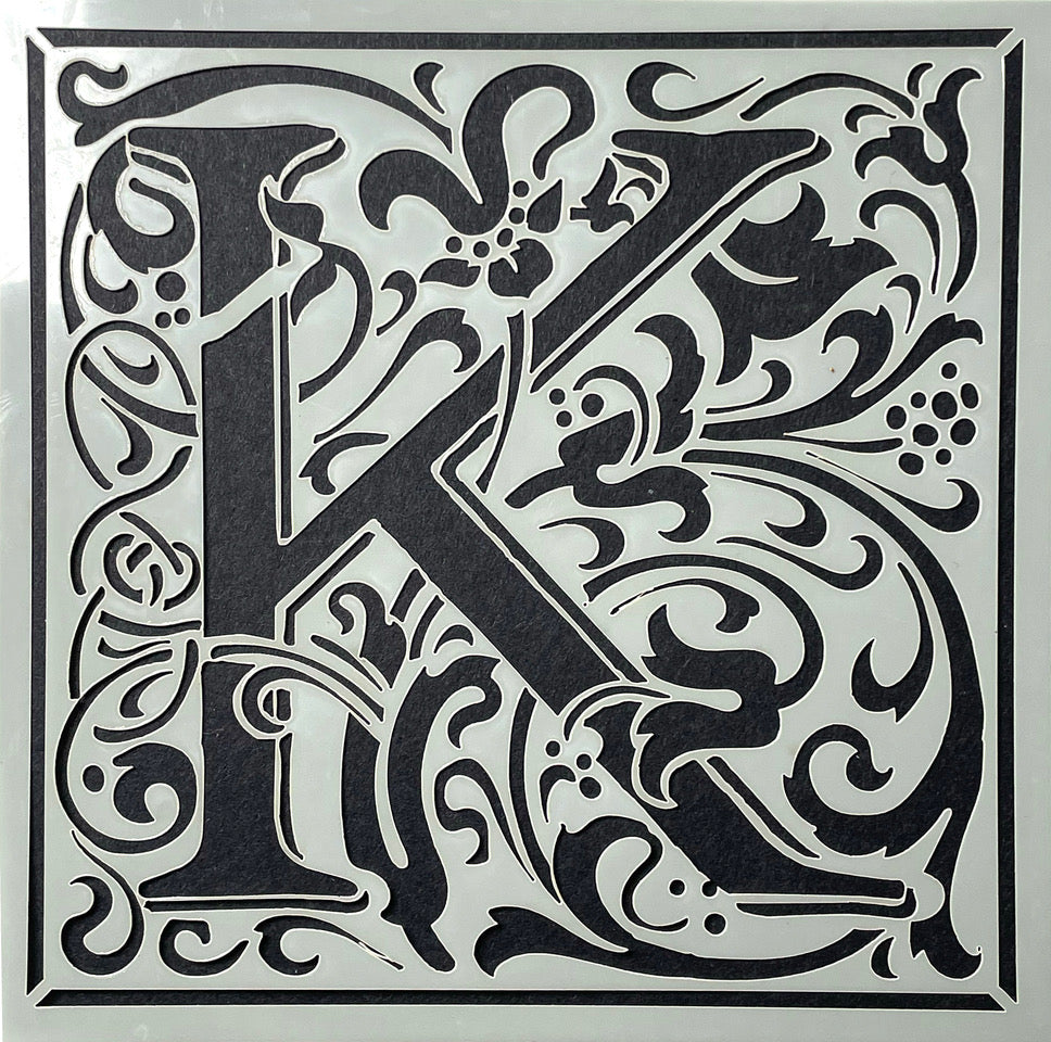 William Morris inspired Cloister Letters - individual letters