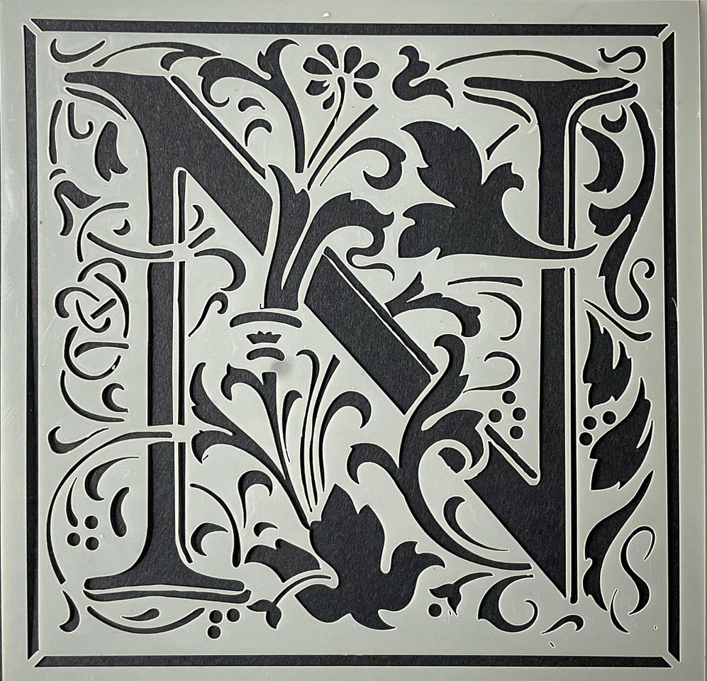 William Morris inspired Cloister Letters - individual letters