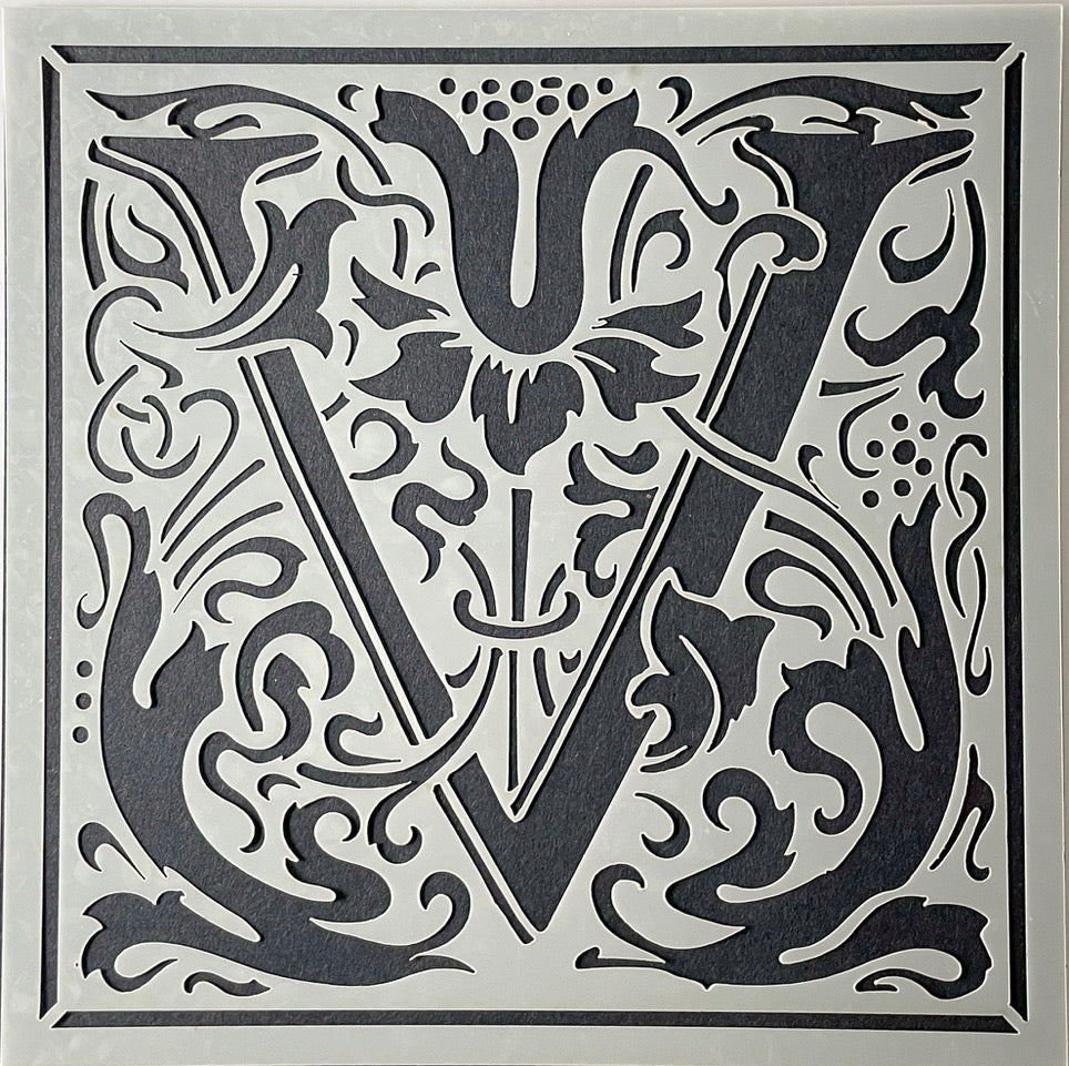 William Morris inspired Cloister Letters - individual letters