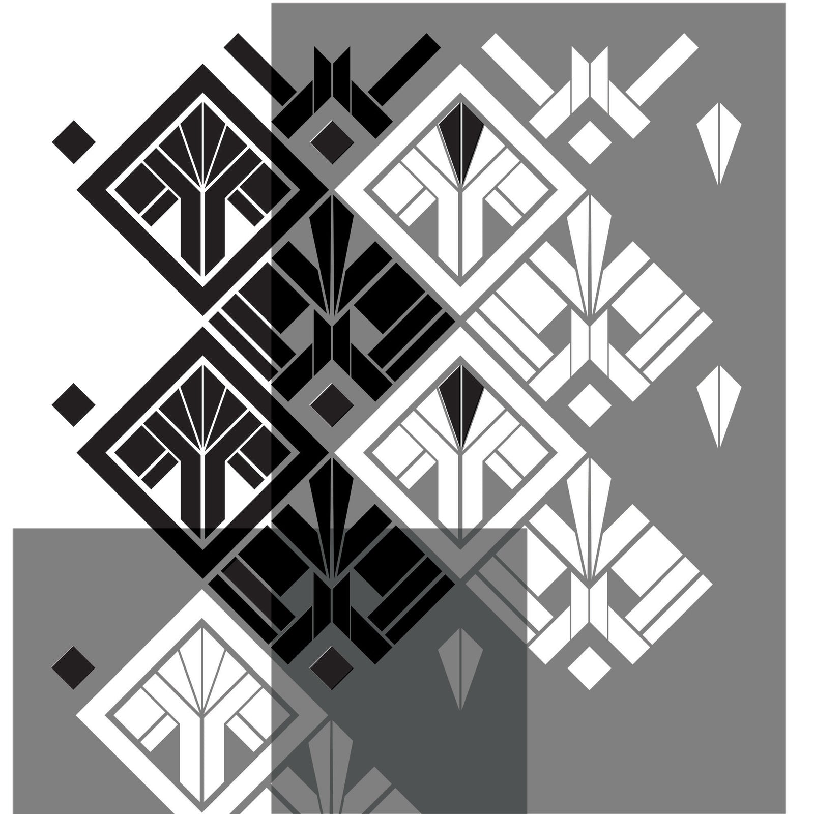 art deco tile stencil - stencil.co.uk