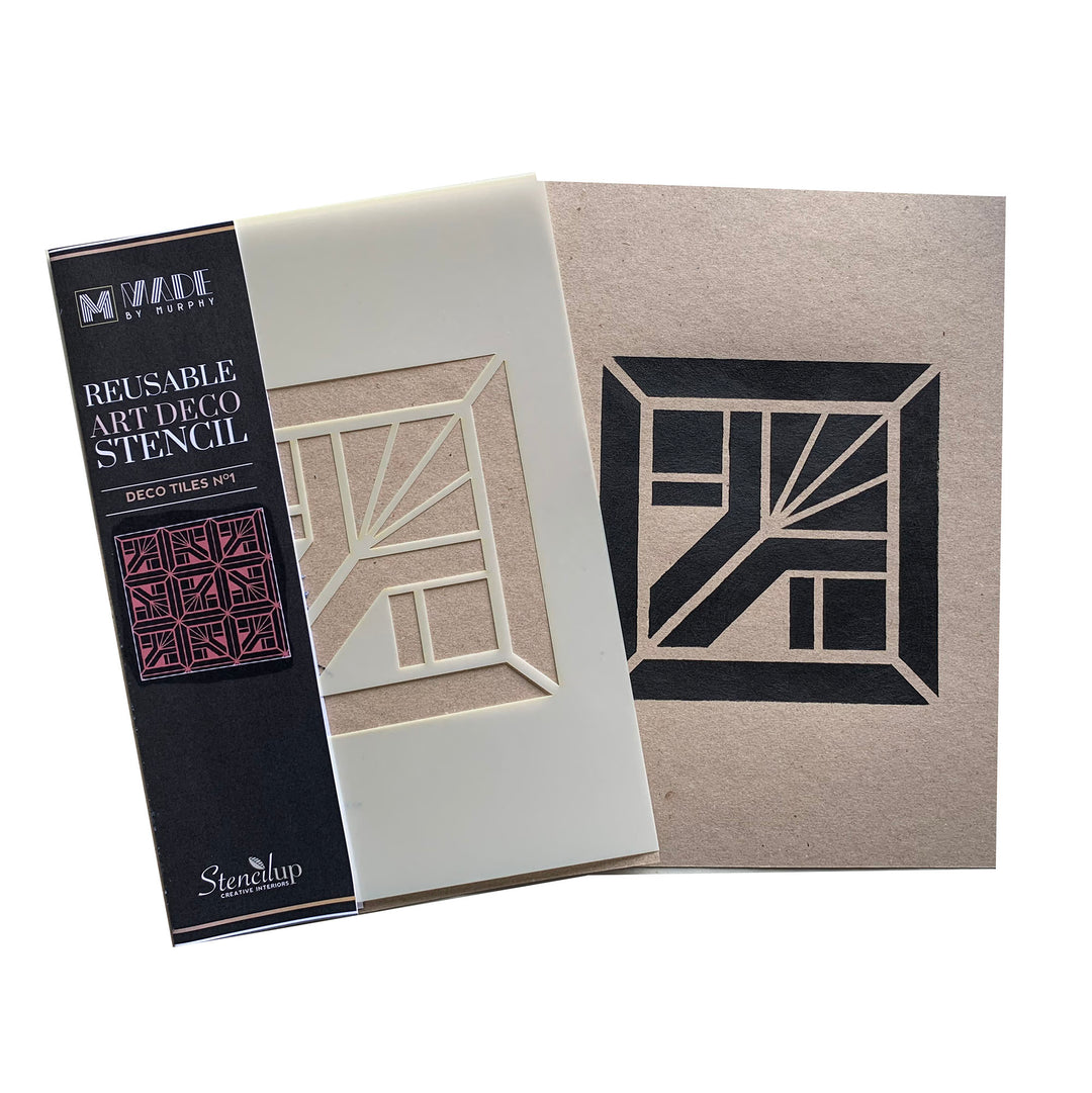Art Deco tile stencil - stencilup.co.uk