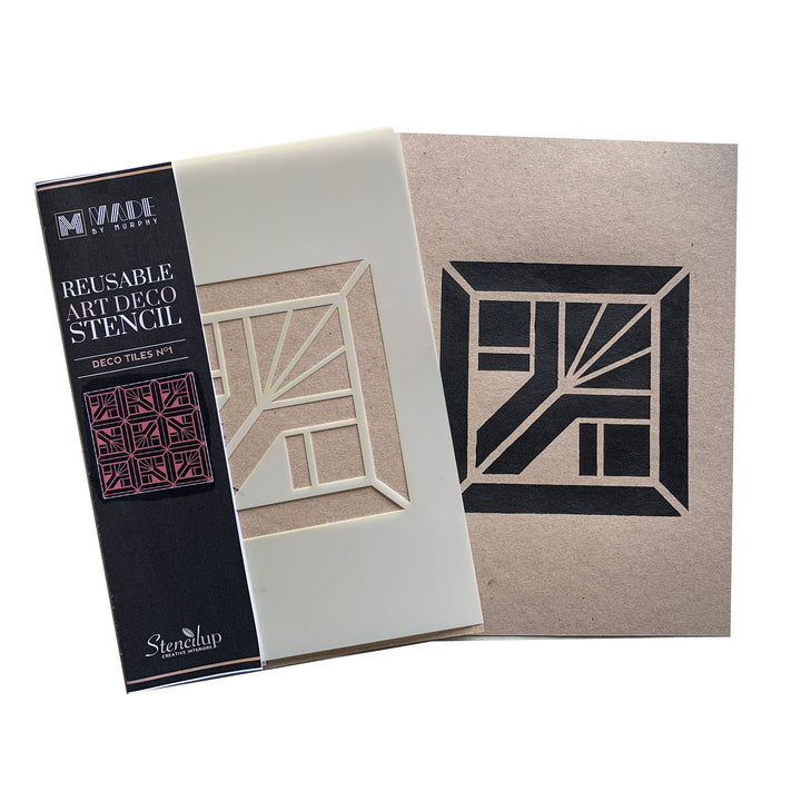 Art Deco tile stencil - stencilup.co.uk