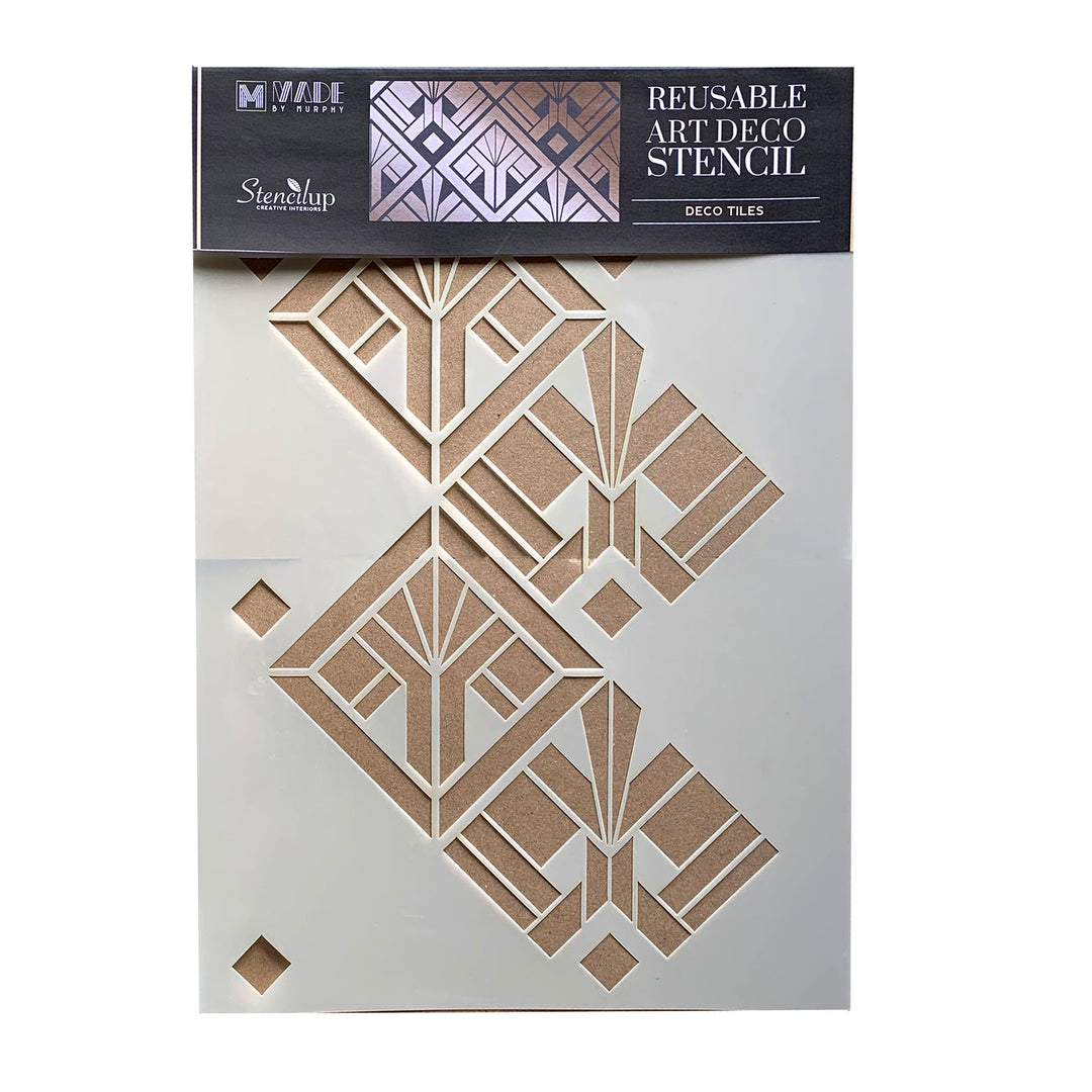 art deco tile stencil - stencil.co.uk