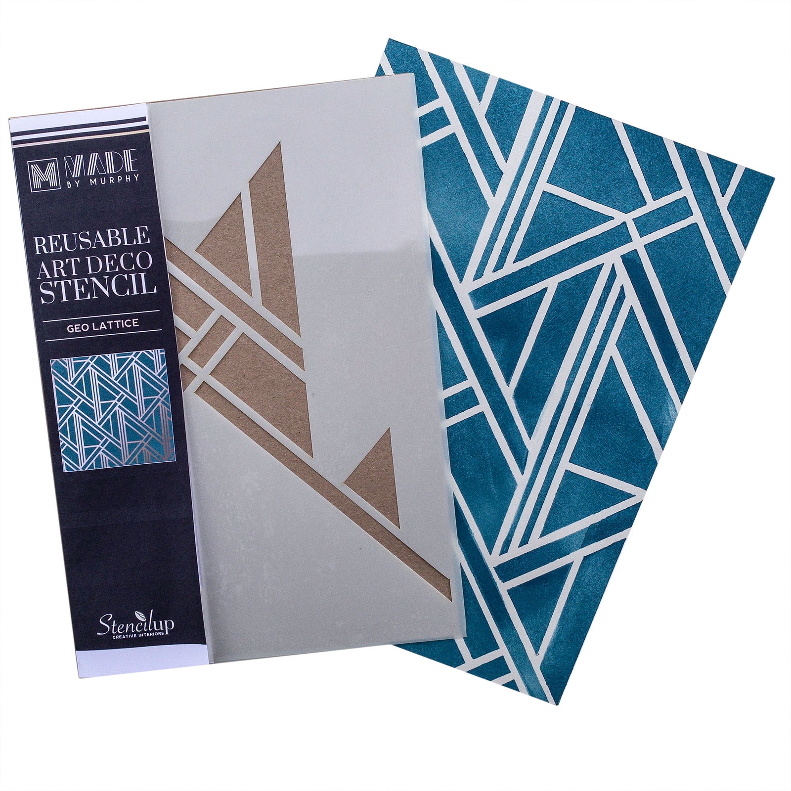 Geo Lattice Art deco stencil - stencilup.co.uk