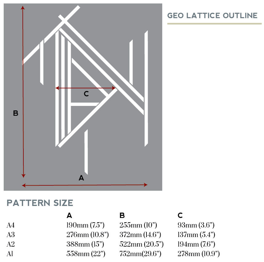 Geo Lattice Art deco stencil for painting furniture