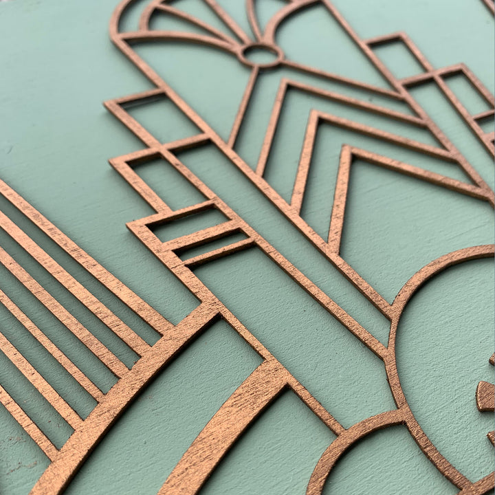 Decadent Deco Art deco wooden furniture panel - stencil.co.uk