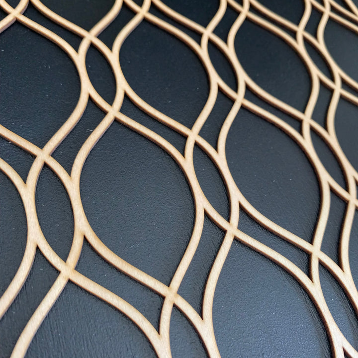 Retro Waves geometric wooden inlay / onlay