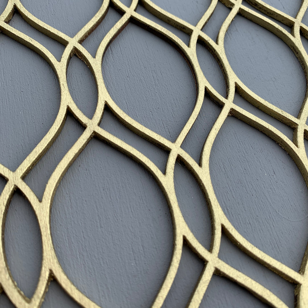 Retro Waves geometric wooden inlay / onlay