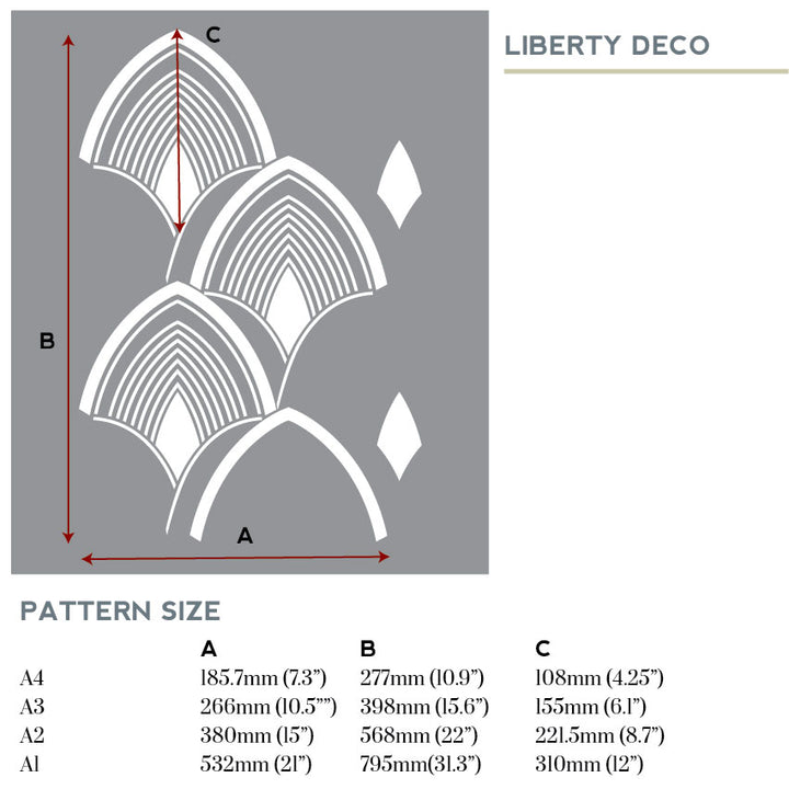 Liberry art deco stencil for painting - stencilup.co.uk
