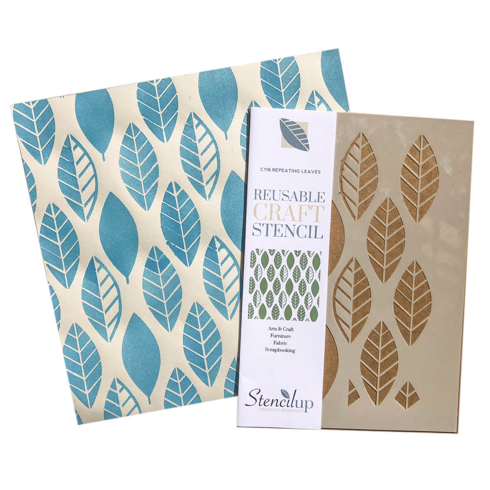 Repeating leaves A4 craft stencil